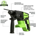 thumbnail image 3 of Greenworks 24V Brushless SDS-Plus 2J Rotary Hammer, Battery Not Included HM24L00, 3 of 8