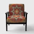 thumbnail image 3 of Designart "Moroccan Orange Tiles Collage I" Upholstered Bohemian Chic Accent Chair - Arm Chair, 3 of 5