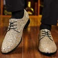thumbnail image 5 of Men's Formal Dress Shoes Glliter Shiny Business Loafer (Gold 42), 5 of 5