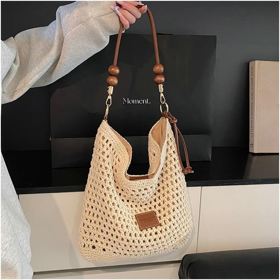 Bohemia Straw Beach Bag Women Macrame Crossbody Purse Shoulder Tote Bag Travel Beach Bag Summer Top-handle Hobo Bags 2025