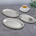 thumbnail image 6 of SANQIAHOME 10.9x6.7 Inch Thick Stainless Steel Dinner Plate 2-Piece Set, Egg-Shaped Appetizer Plate,Silver, 6 of 10
