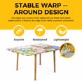 thumbnail image 4 of Easter Bunny Table Cloths for 5 Foot Rectangle Tables, Colorful Easter Eggs Eucalyptus Grey Wooden Patio Waterproof Elastic Fitted Tablecloths, Washable Rectangular Table Cover for Camping, 4 of 8