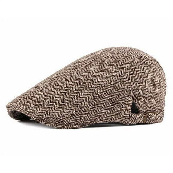SikaFu Beret Cap Autumn Winter Cap for Men Women Vintage Striped Men Hat Adjustable Ivy Newsboy Flat Cap Retro Cabbie Men Berets