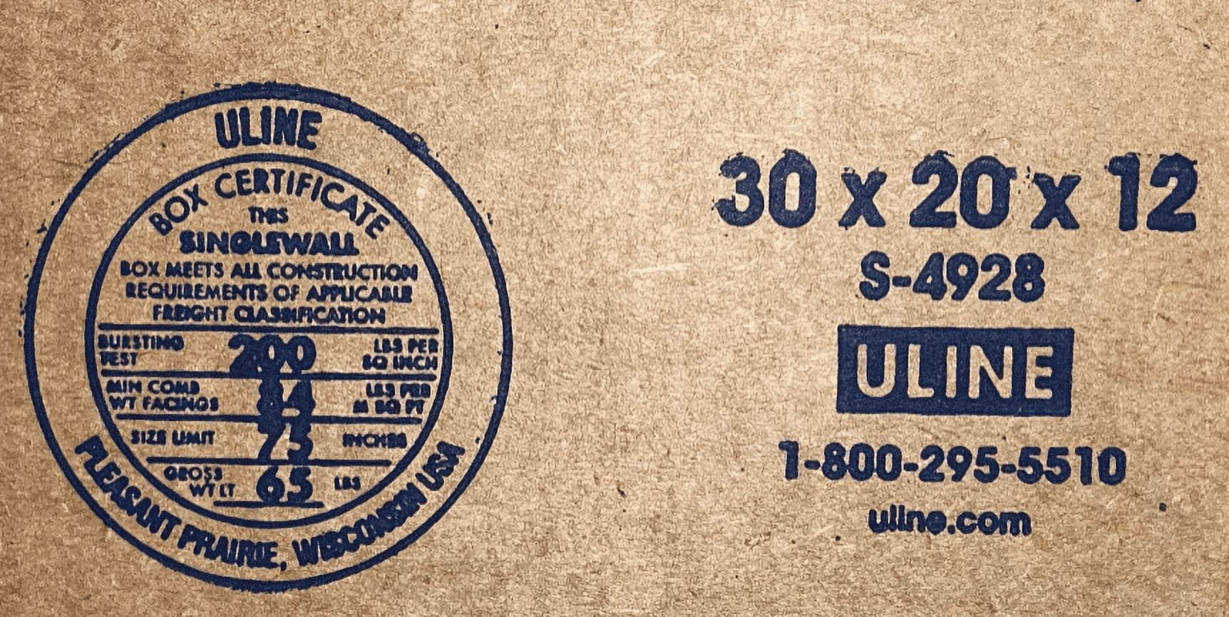 30x20x12 (200 lb strength) | SINGLE CARDBOARD BOX