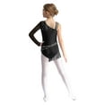 thumbnail image 2 of CHICTRY Kids Shiny Rhinestone Tassel Gymnastics Dance Leotards for Latin Cha-Cha Figure Skating Dancewear Black 10, 2 of 5