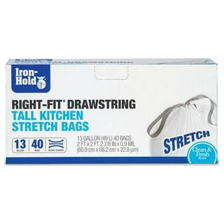 Iron-Hold - 1372529 - Right-Fit 33 Gal Trash Bags Drawstring 20 Pk