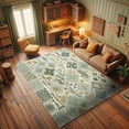 thumbnail image 3 of Ambesonne Bohemian Decorative Rug Carpet, Pastel Botanical Tiles, 2' 2" x 3' 7", Laurel Green Fawn, 3 of 5