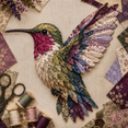 thumbnail image 7 of Beginner-Friendly 3D Patchwork Bird DIY Craft Kit, Floral Textile Bird Art Making Kit, Perfect Handcraft Gift for Adults Hobbyists Autumn Harvest Hummingbird, 7 of 7