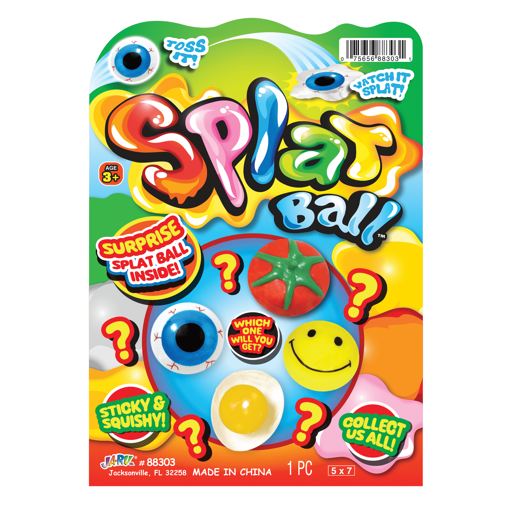 JA-RU Splat Ball - Styles Will Vary - 1 Piece - Novelty Toy