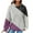 Gray, variant on Womens Hoodies Trendy Casual Loose Drawstring Long Sleeve Round Neck Color Block Sweatshirts Tops Blouse Plain Hoodie Tops,Purple 2,L