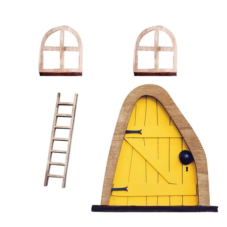 NIUREDLTD Home Decor Half Pice Sale ! Natural Atmosphere Courtyard Garden Tree Decoration Door Containing Ladder X1 Window X2