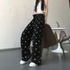 thumbnail image 3 of Pantalones holgados de pierna ancha estilo Harajuku para mujer, pantalones rectos elásticos de cintura alta a la moda de verano, pantalones deportivos coreanos estilo Y2k, 3 of 4