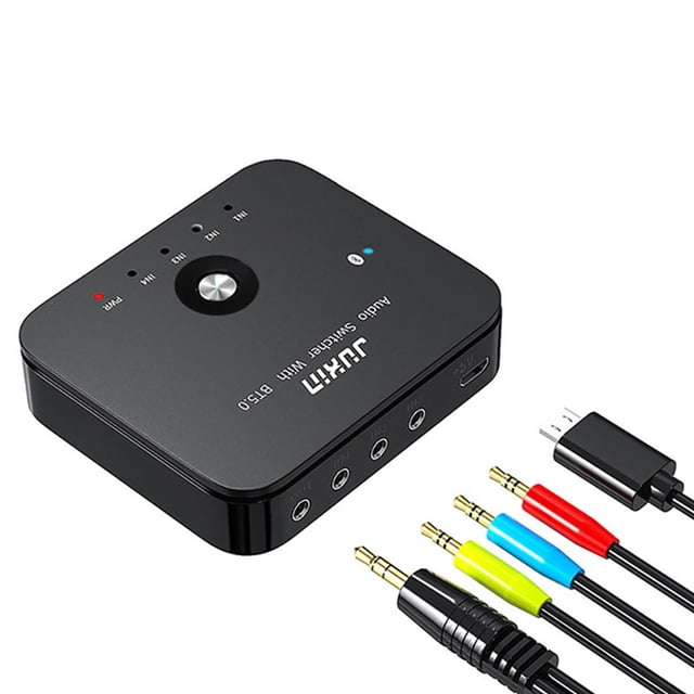 Conmutador de adaptador de sonido de 3,5mm, telemando, receptor compatible con , caja divisora de sonido, conmutador AUX estéreo de 3,5mm, Hugo Conmutador de audio