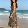thumbnail image 5 of Erwazi Summer Dresses for Women Floral Print Sleeveless V Neck Button A-Line Midi Dress Trendy Casual Style Outdoor Wear Dresses, 5 of 6