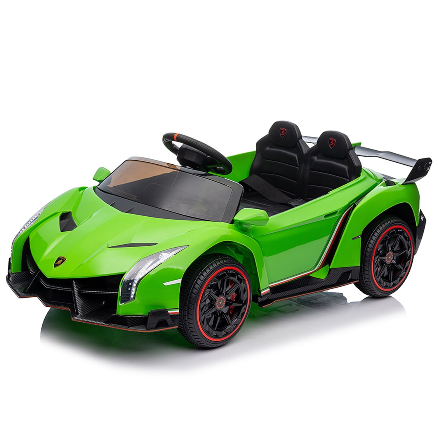 CIPACHO Licensed Lamborghini Poison Small Dual Drive 12V Powered Ride Ons Sports Car with 2.4G Remote Control, Green CIPACHO Licensed Lamborghini Poison Small Dual Drive 12V Powered Ride Ons Sports Car with 2.4G Remote Control, Green