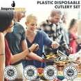 thumbnail image 4 of Impresserve Plastic Disposable Cutlery Set w/ Forks, Knives & Spoons, Infinity Design, Black, 40 Count, 4 of 5