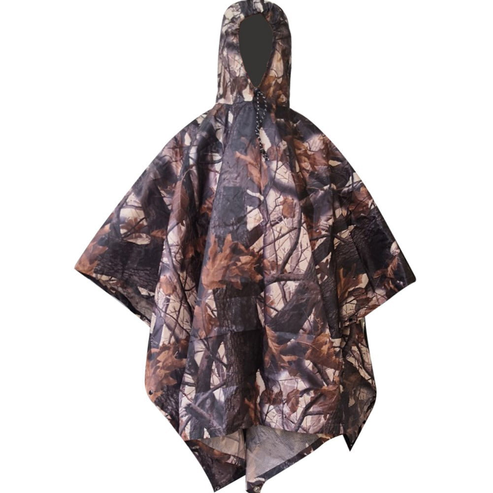 3 in 1 Waterproof Hooded Raincoat Cloth Long Rain Coat Poncho Camping Shelter 