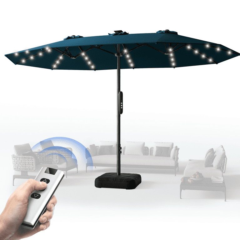 electric patio umbrellas Patioslife Aegis 10ft Round Cantilever Umbrella with solar LED l US-Patioslife Experience with this 11 ft Patiowell 9FT Outdoor Electric Patio