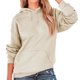 thumbnail image 3 of Sudadera con capucha de manga larga, material de poliéster respetuoso con la piel, Color puro, sombrero con cordón, Top para mujer para exteriores, diario, color arena S, 3 of 5