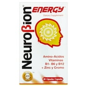 Neurobion Energy Dietary Supplement Capsules, 60 count - Amino Acids, Vitamins B1, B6, & B12, May Help to Increase Alertness and Reduce Stress