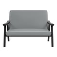 thumbnail image 2 of Furniture of America Kikee Faux Leather Cushioned Loveseat Bench in Light Gray, 2 of 5