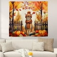 thumbnail image 2 of Happy Thanksgiving Abyssinian Give Thanks Fall Beanie Scarf Welcome Tapestry Cat Lover Kitten Owner Gifts Wall Hanging Backdrop Home Decor - 00020, 2 of 5