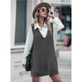 thumbnail image 2 of Weardear Women Vest Dress Knit Sweater Dresses Oversized V Neck Sleevelss Pullover with Pockets, 2 of 5
