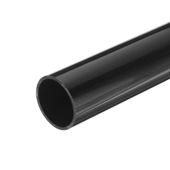 Rigid Round Pipe 35.2mm ID 40mm OD 20cm/8" Length Black High Impact for Water Pipe, Crafts, Cable Sleeves