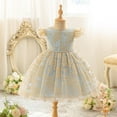 thumbnail image 2 of ZACPNCV Toddler Baby Girl Tutu Dress Ruffle Cap Sleeve Princess Flower Girl Wedding Pageant Birthday Party Dresses Light Blue 8-9 Years, 2 of 8