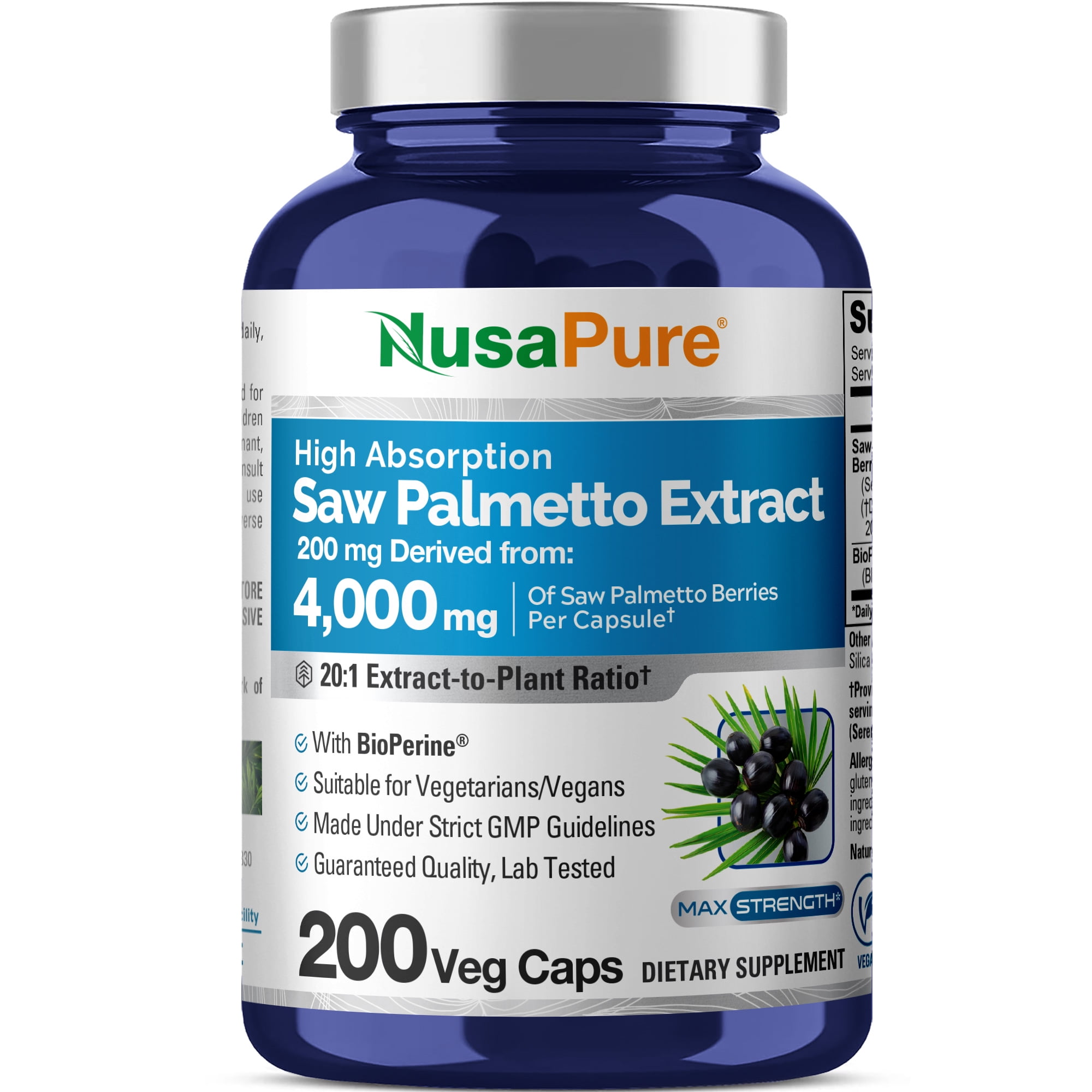 nusapure glutathione NusaPure Ginkgo Biloba Capsules, 250 mg, 200 Veg Capsules (Non-GMO, Vegan)