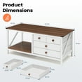 thumbnail image 3 of Pellebant Coffee Table for Living Room Center Table with 4 Storage Drawers,White, 3 of 8