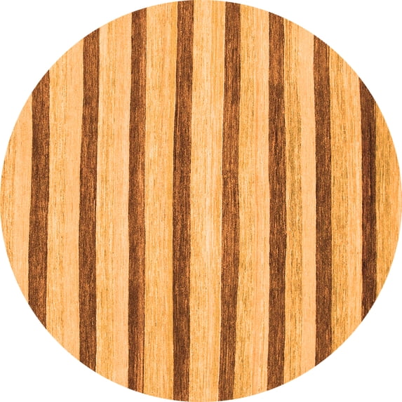 Ahgly Company Indoor Round Solid Orange Modern Area Rugs, 8' Round
