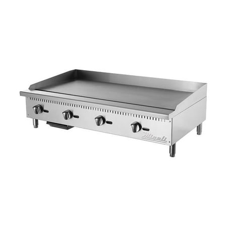 Migali C-G48 48 in. Competitor Series Countertop Manual Controls Griddle, Stainless Steel