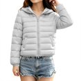thumbnail image 4 of CPNG Girls and Boys Hooded Lightweight Puffer Jacket Solid Color Zip Up Long Sleeve Padded Coat Winter Casual Quilted Outerwear, 4 of 8