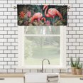 thumbnail image 3 of Pink Flamingo Printed Window Curtains Valances Palm Leaf Floral Tropical Bird Rod Pocket Window Valance for Living Room Bathroom Bedroom Kitchen 54 by 18 in, 1 Panel, 3 of 6