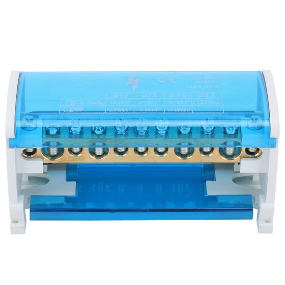 Distribution Box, Brass Conductive Isolation Barrier Terminal Block Junction Box Flame-retardant Shell With Transparent Dust Cover For Electrical Engineering