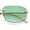 Gold - Green, variant on Gangster Rimless Geometric Narrow Rectangle Jaguar Hustler Sunglasses Gold - Clear