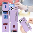 thumbnail image 3 of iPhone 11 pro max Case with Card Holder for Women, iPhone 11 pro max Phone Case Wallet with Strap Credit Card Slots Crossbody with Kickstand Zipper Case - Purple, 3 of 16