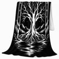 thumbnail image 2 of decorative motif Celestial Tree Of Life Moon Stars Under, Mystical Celestial Art Scene, Warm Flannel Blanket for Living Room and Bedroom, Celestial Art Lovers Valentine's Day Gift, Fantasy Home Decor, 2 of 9