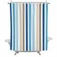 thumbnail image 2 of Ombre Blue Beige Stripes Shower Curtain for Bathroom Decor, Minimalist Abstract Vertical Striped Waterproof Fabric Shower Curtain, 72"x84" Set with 12 Hooks, 2 of 9