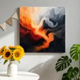 thumbnail image 2 of Canvas Wall Art, Burnt Orange Black Abstract Art Framed Canvas Prints for Living Room Bathroom, Modern Art White Gallery Wrapped Wall Decor for Home Office, Gifts, 12"x12" Ship Next Day, 2 of 9