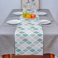 thumbnail image 3 of Turquoise Grey Geometric Moroccan Retro Table Runner Home Wedding Table Mat Centerpieces Decoration Party Dining Long Tablecloth, 3 of 6