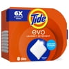 Tide Evo Laundry Detergent Tiles, 100% Concentrated, 6X Cleaning Power, Original Tide Scent, 8 Count