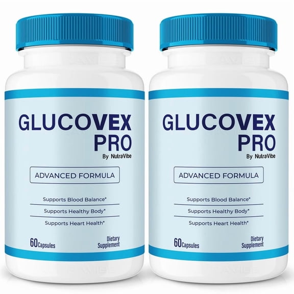 (2 Pack) Glucovex Pro Capsules - Official GlucovexPro Pills to Maintain Overall Health, All Natural Blood Formula For Healthy and Stable Levels, Glucovex Pro Review (120 Capsules)