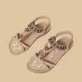 thumbnail image 4 of hoksml Women's Boho Beaded Flat Sandals, Elastic Ankle Strap Open Toe Summer Shoes, Multicolor, 4 of 6