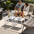 thumbnail image 5 of Crestlive Products 2-Pack Outdoor Side Table, 18" x 13.7" Aluminum Rectangular Patio End Table, All-Weather, White, 5 of 5
