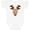 AA-White, variant on Christmas Reindeer Face with Names and Red Nose Boys or Girls Baby Bodysuit