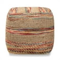 thumbnail image 1 of Bowery Hill Multicolored Handwoven Hemp Pouf Ottoman, 1 of 6