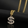 thumbnail image 3 of Guodhu Getting Rich Dollar Sign Pendant Necklace Hip Hop Rapper Chain for 80s 90s Jewelry Punk Style for Men Women, 3 of 8