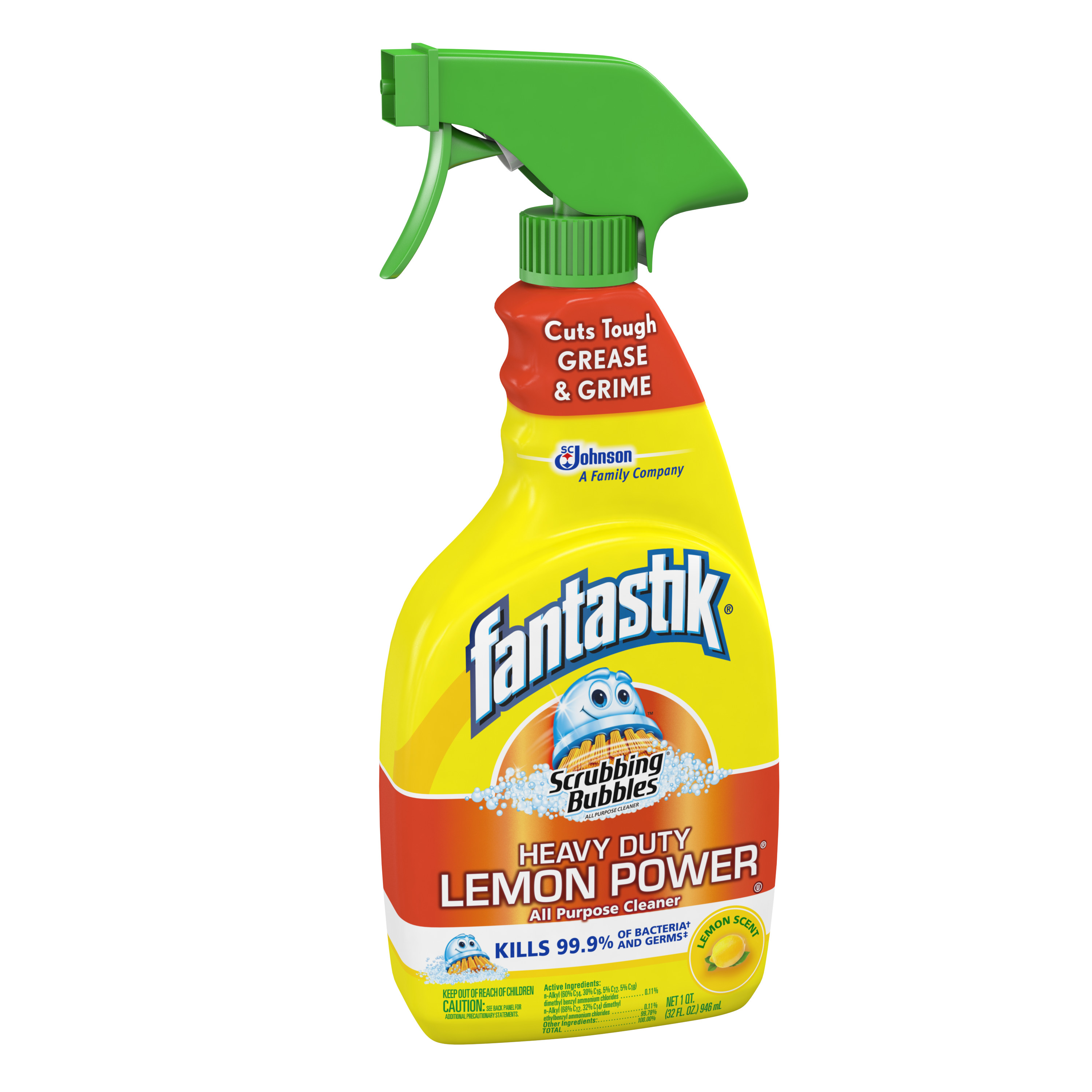 Scrubbing Bubbles All Purpose Cleaner Lemon Power with fantastik Trigger, Lemon Scent, 32 Fluid Ounces - image 3 of 4